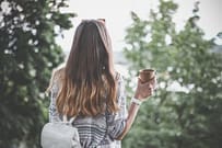 girl drinking coffee